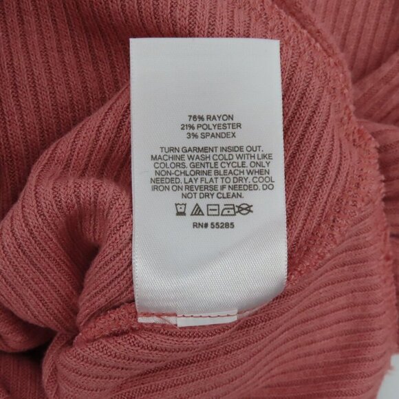 Express Women Small Pink Ribbed V Neck Wrap Long Sleeve Bodysuit One Piece NEW - Picture 8 of 10